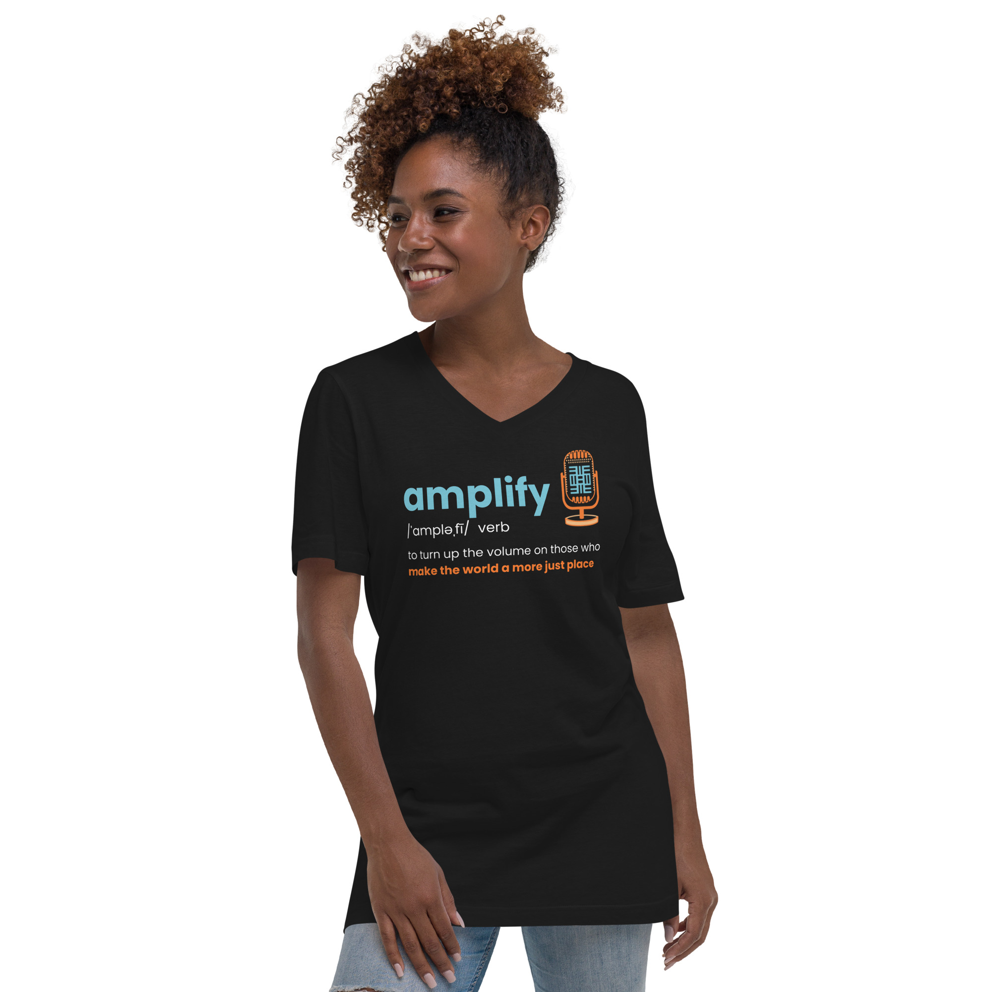 Amplify Definition Message Tee (Unisex V-Neck, Short Sleeve)