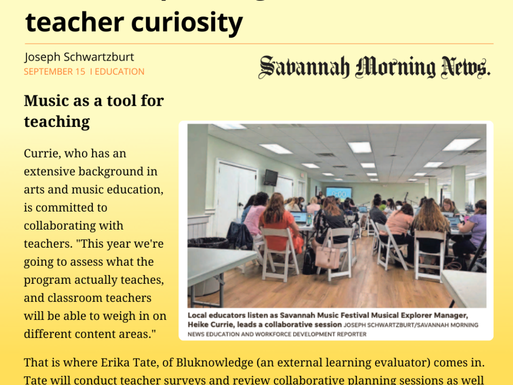 Savannah Morning News- Musical Explores ignites student, teacher curiosity